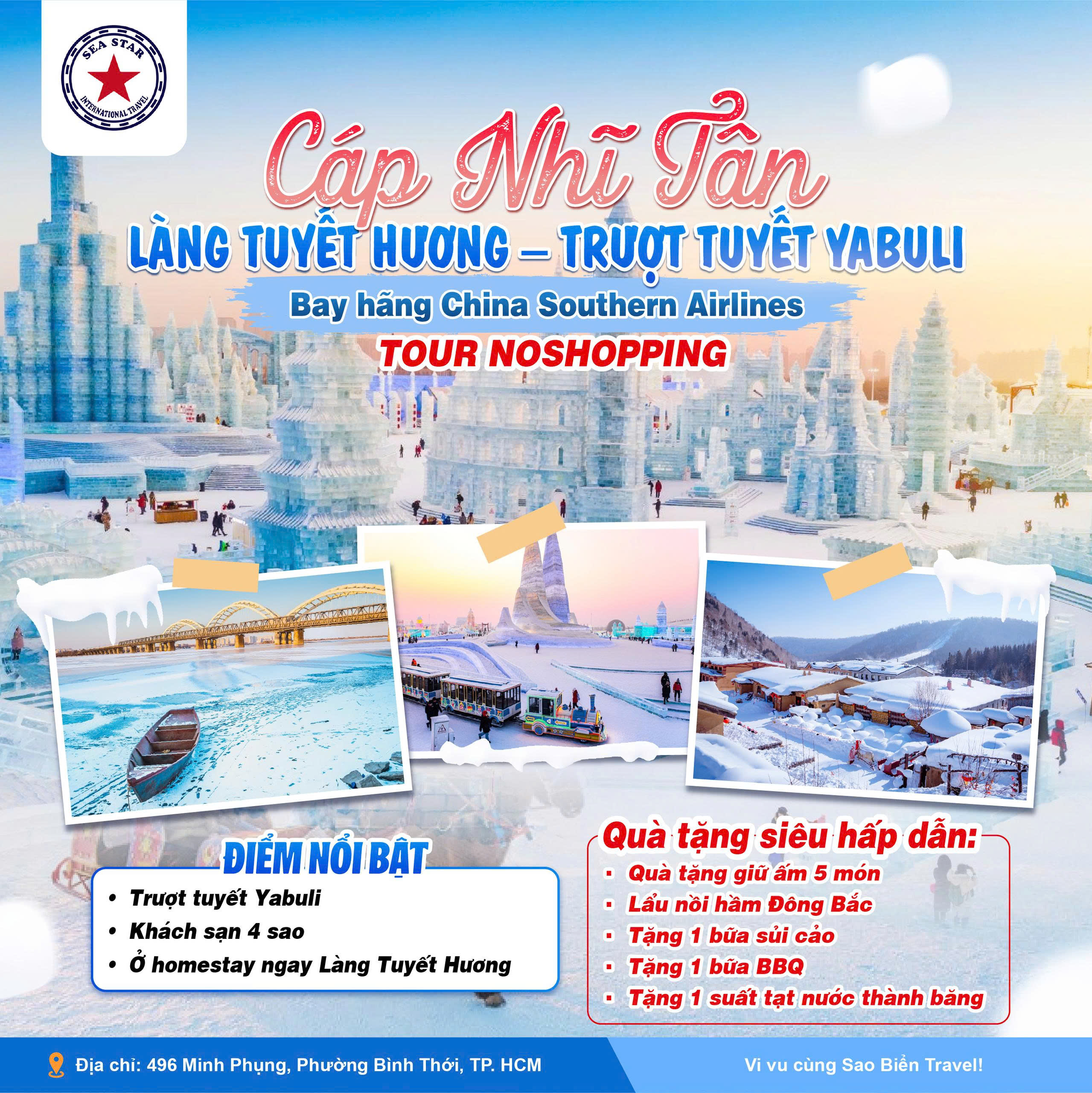 TOUR CÁP NHĨ TÂN - LÀNG TUYẾT HƯƠNG 05 NGÀY 04 ĐÊM 