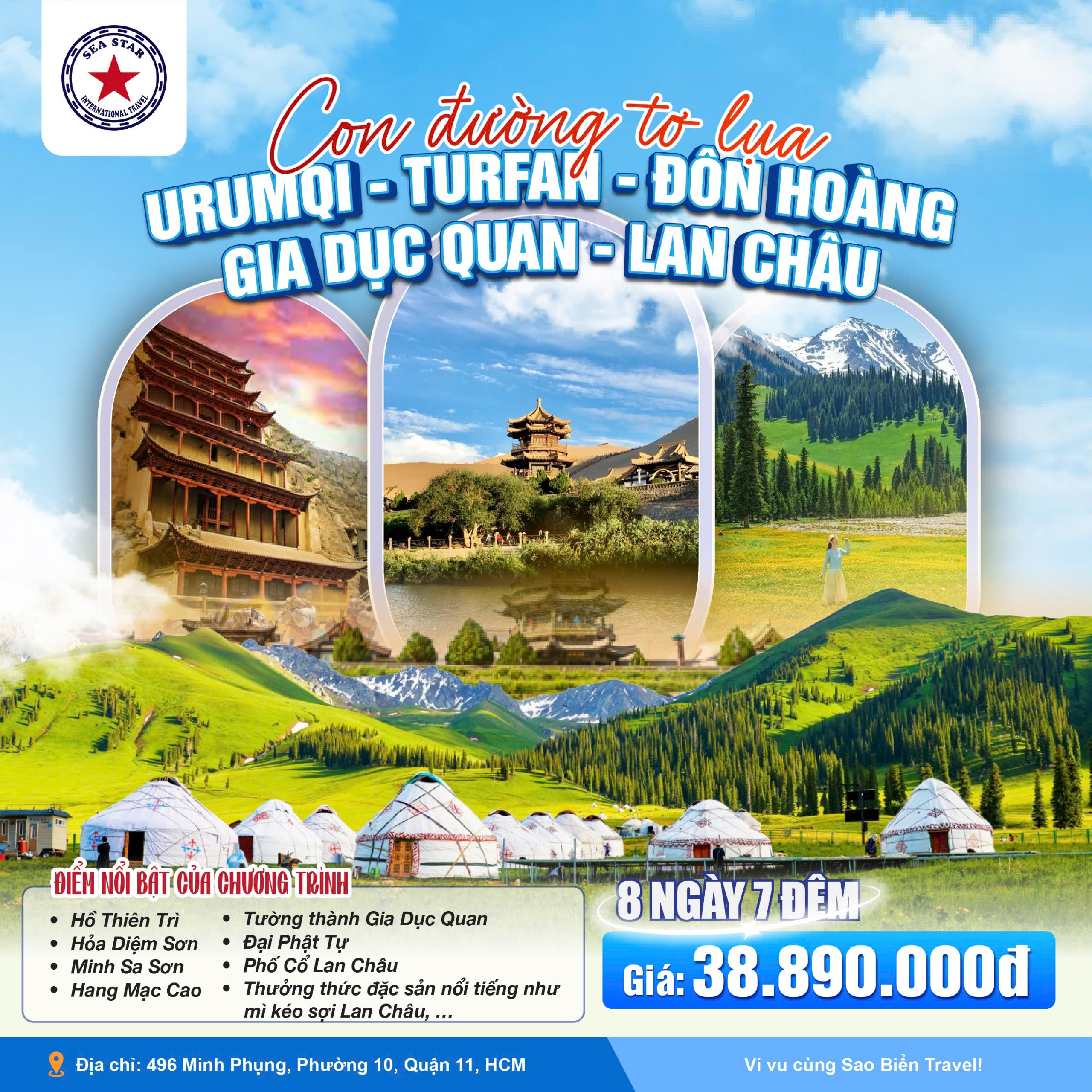 CON ĐƯỜNG TƠ LỤA URUMQI - TURFAN ĐÔN HOÀNG - GIA DỤC QUAN - LAN CHÂU