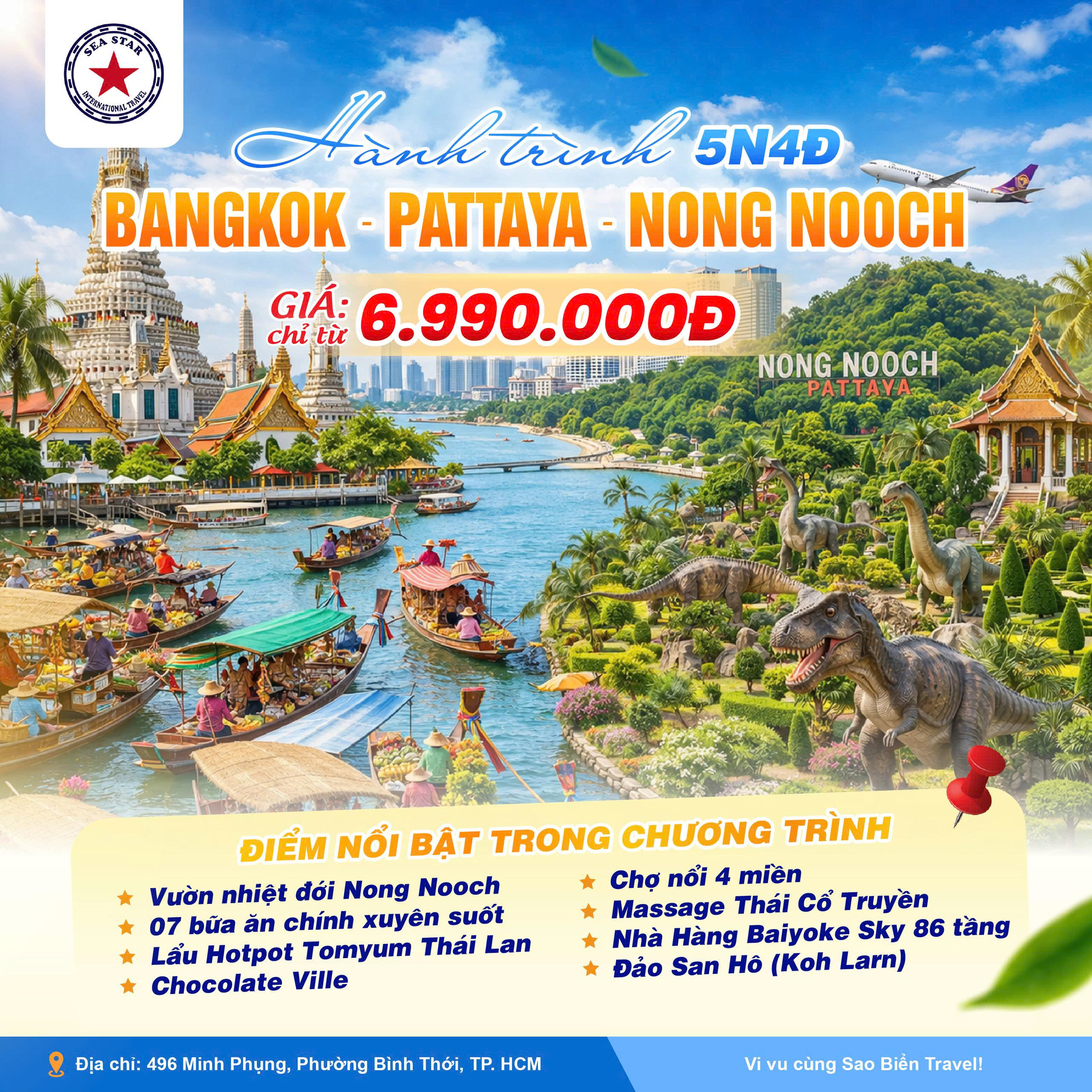 Tour Du Lịch Thái Lan 5 Ngày 4 Đêm Từ TP.HCM – Bangkok – Pattaya – NongNooch 